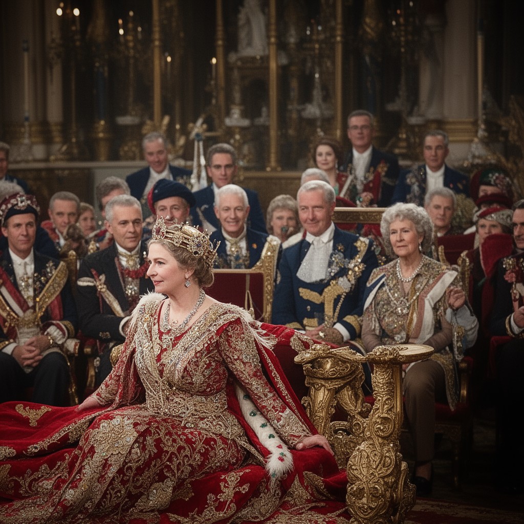 AI-generated illustration of coronation of Queen Elizabeth II