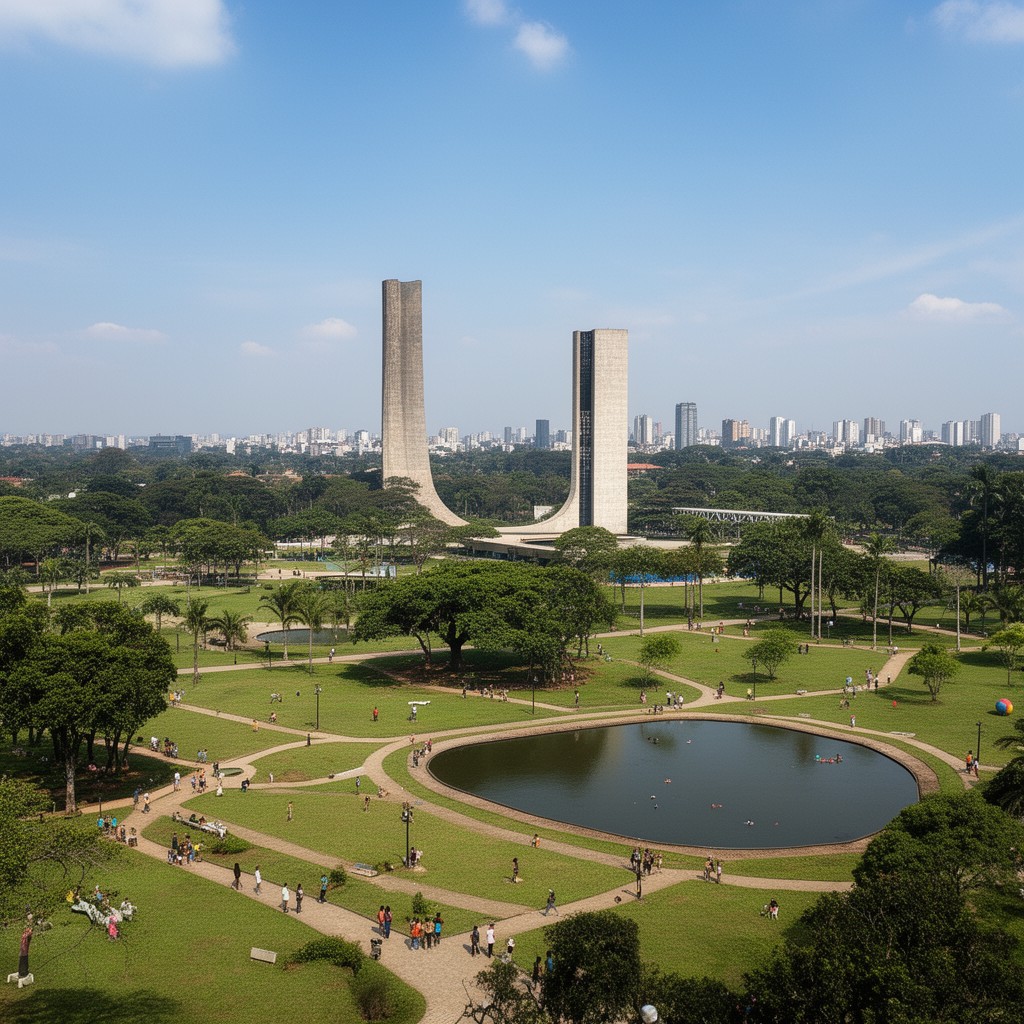 AI-generated illustration of Ibirapuera Park