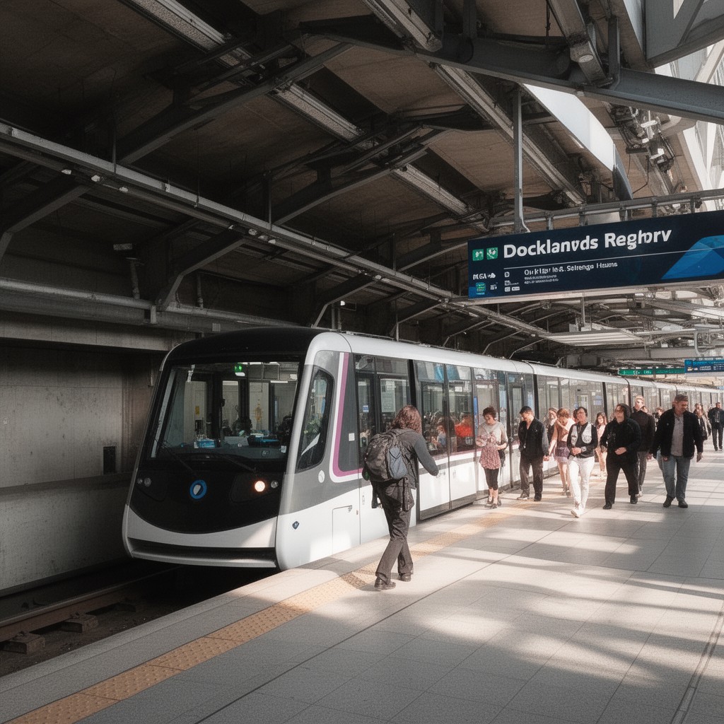 AI-generated illustration of Docklands Light Railway
