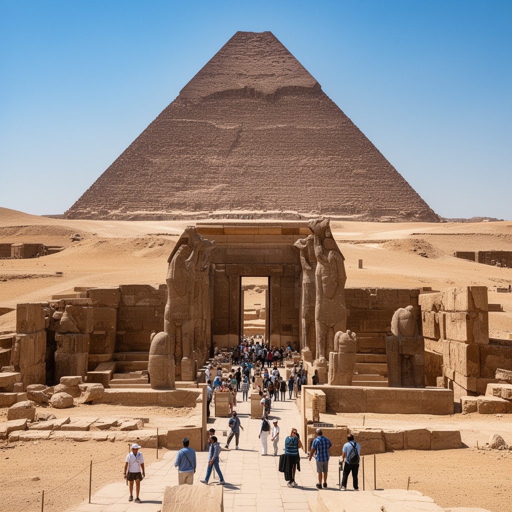 AI-generated illustration of Menkaure mortuary temple