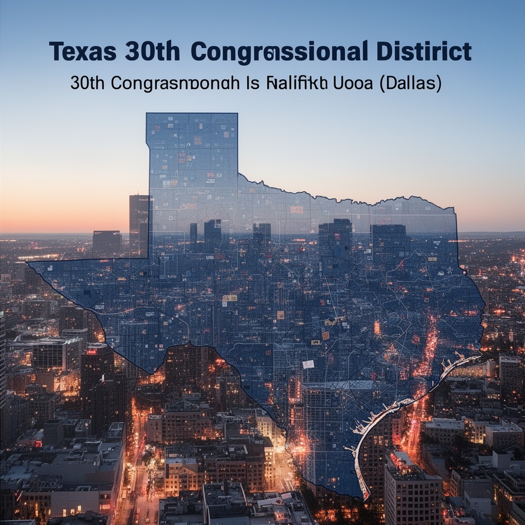 AI-generated illustration of Texas's 30th congressional district