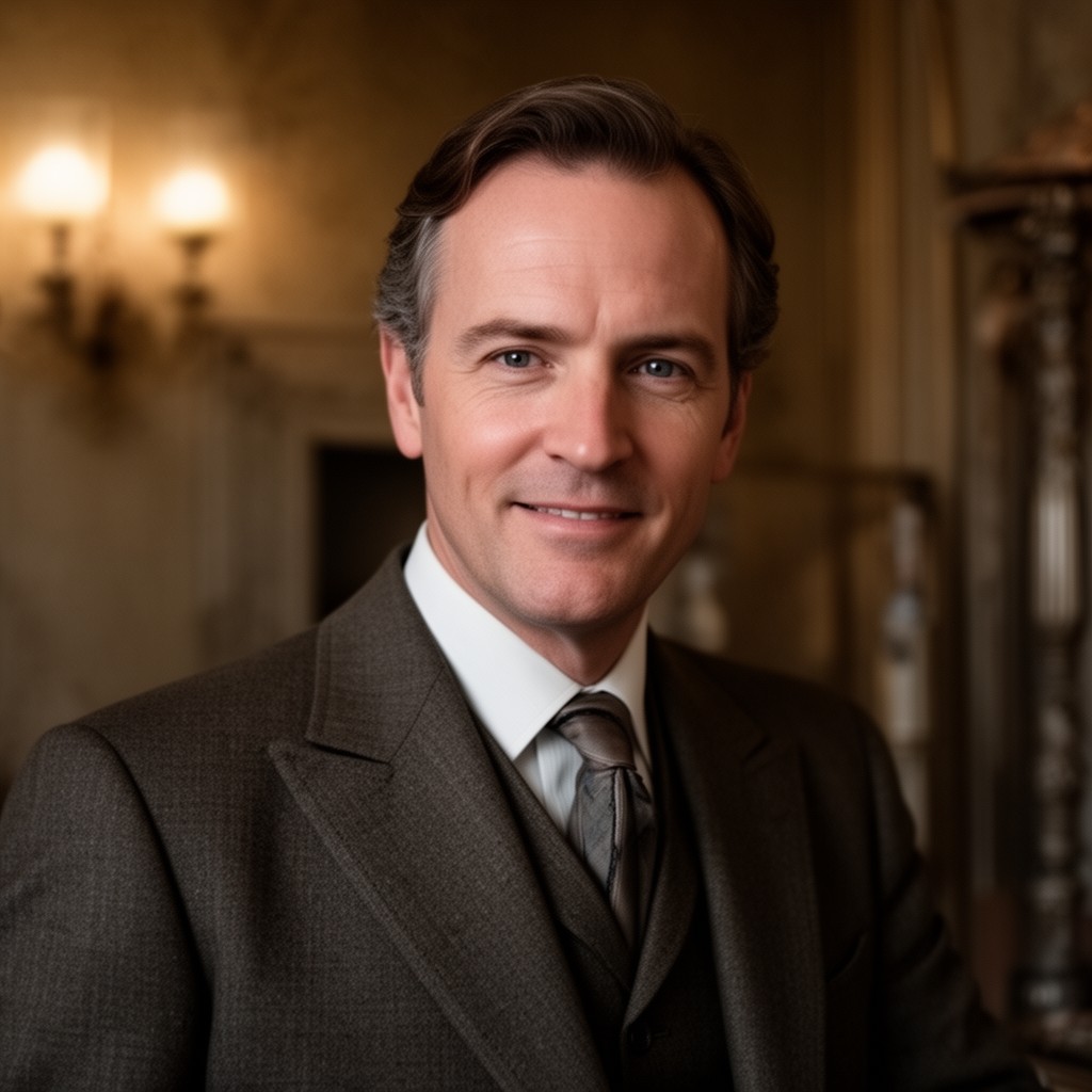 AI-generated illustration of Hugh Bonneville
