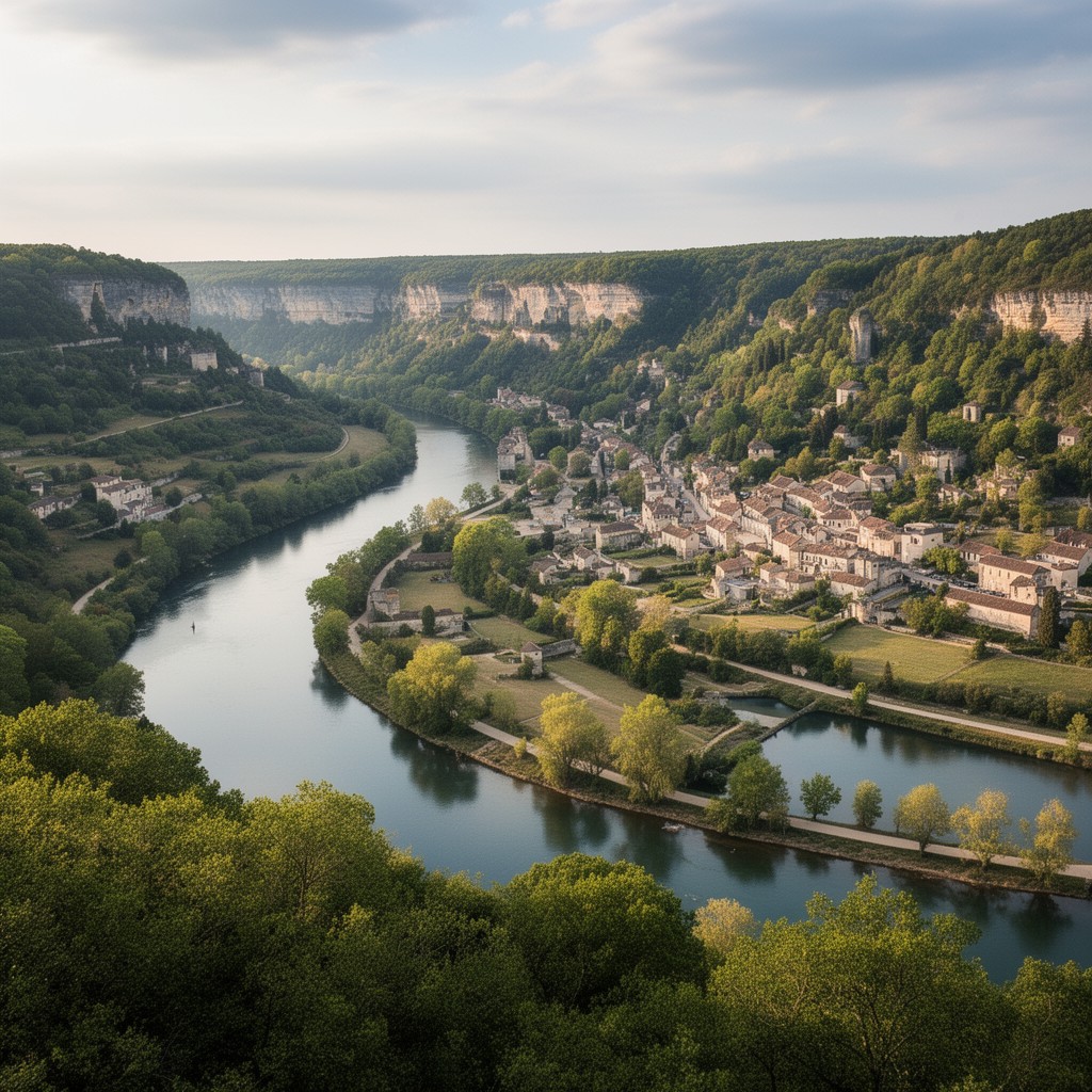 AI-generated illustration of Dordogne River