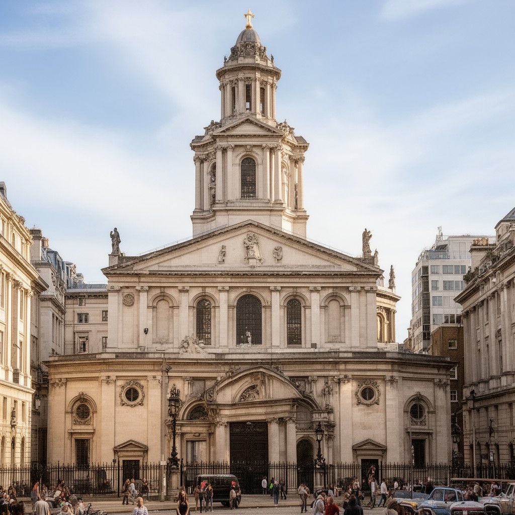 AI-generated illustration of St James’s Church, Piccadilly, London