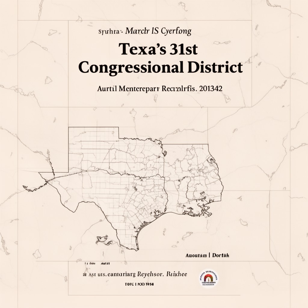 AI-generated illustration of Texas's 31st congressional district