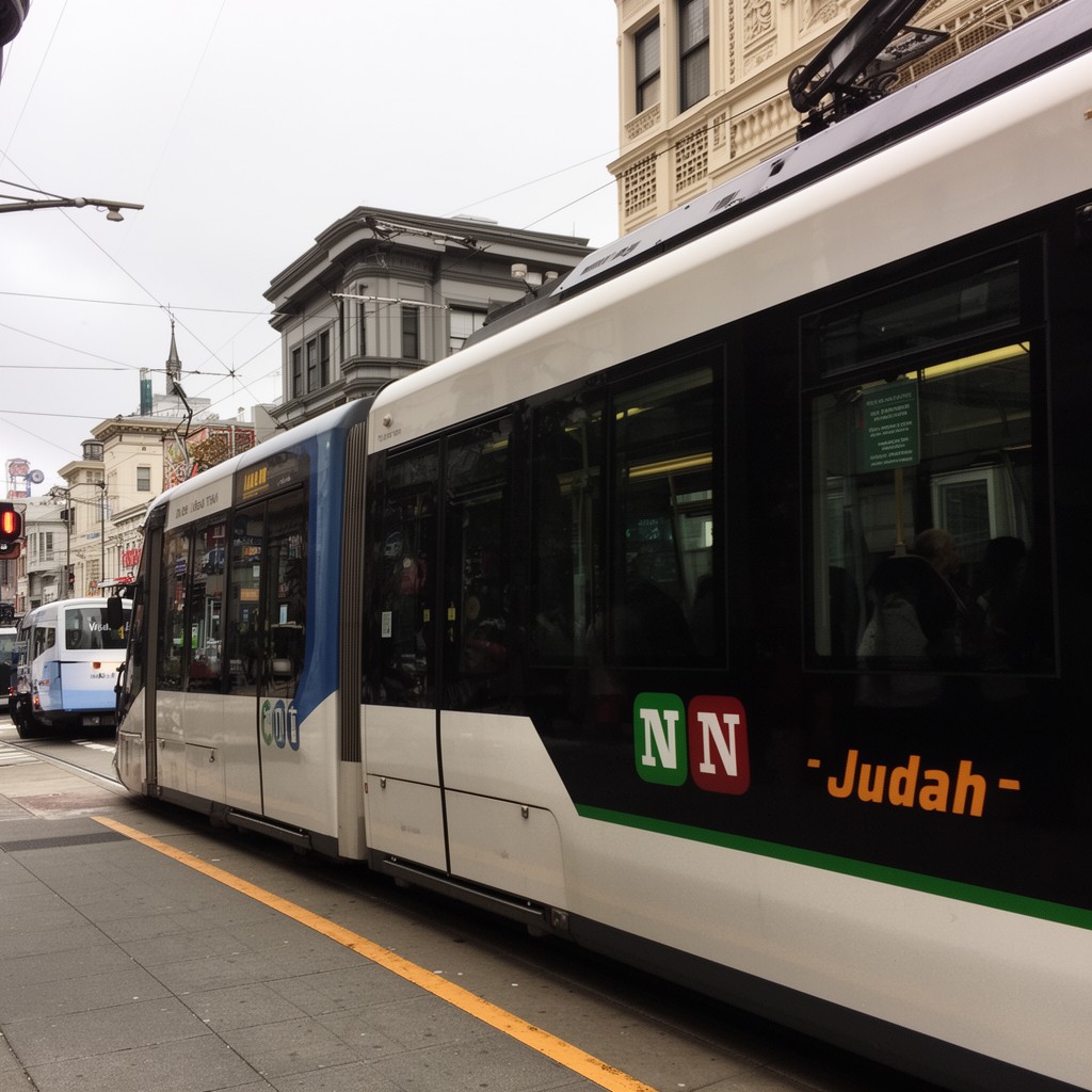 AI-generated illustration of N Judah light rail