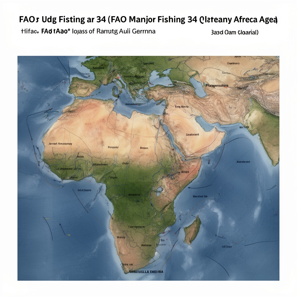 AI-generated illustration of FAO Major Fishing Area 34