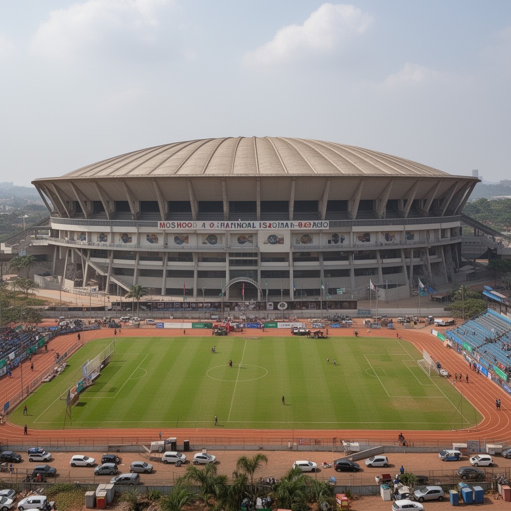 AI-generated illustration of Moshood Abiola National Stadium