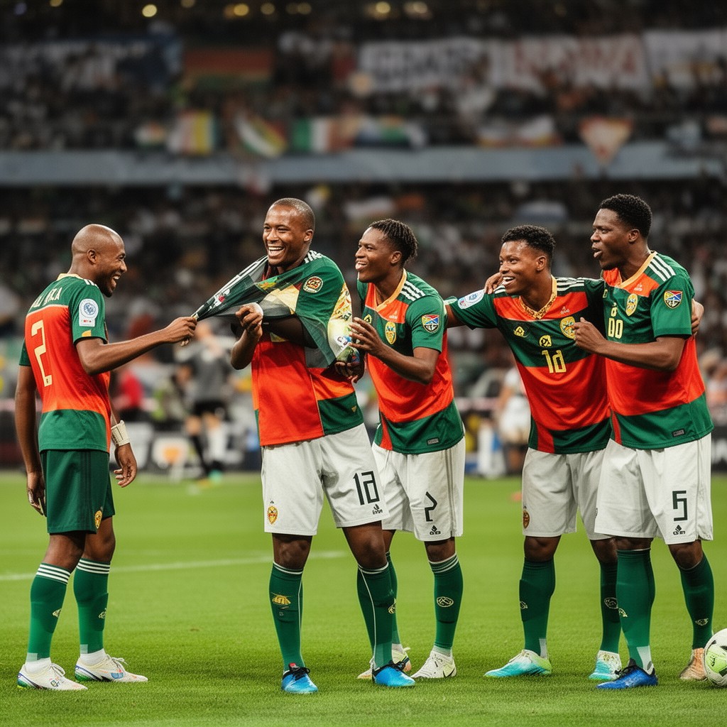 AI-generated illustration of South Africa national football team