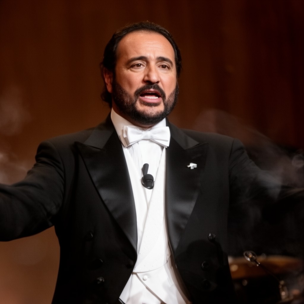 AI-generated illustration of Luciano Pavarotti