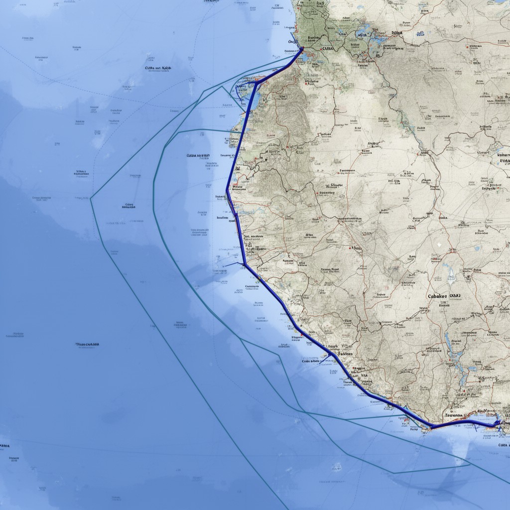 AI-generated illustration of Cuba (maritime boundary)