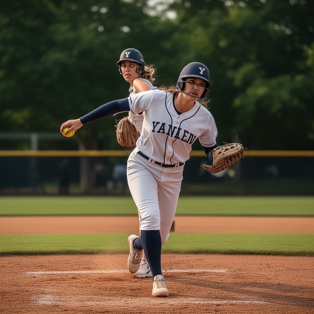 AI-generated illustration of Yale Bulldogs softball