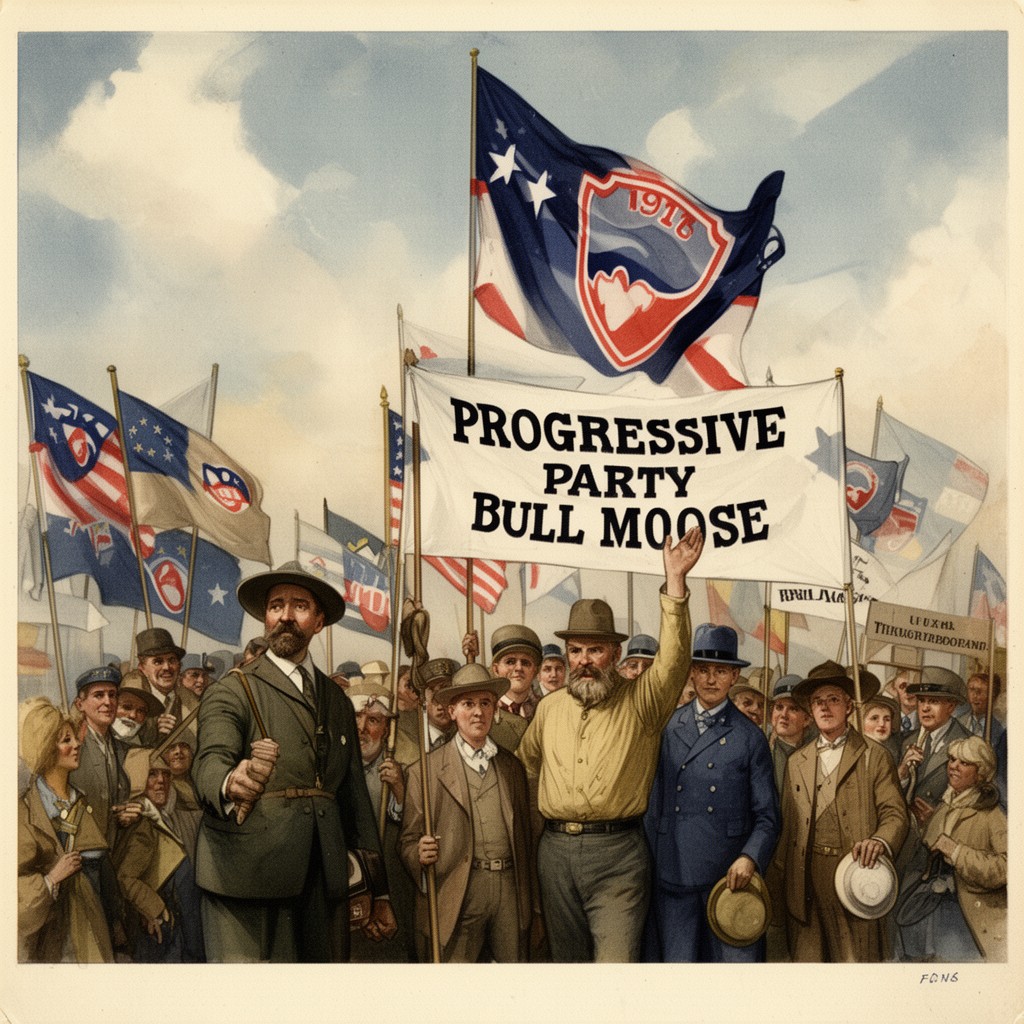AI-generated illustration of Progressive Party (Bull Moose) of 1912