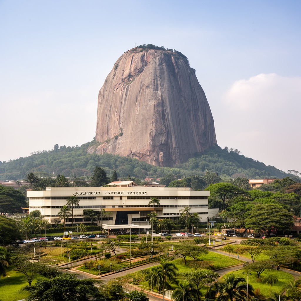 AI-generated illustration of Aso Rock Presidential Villa