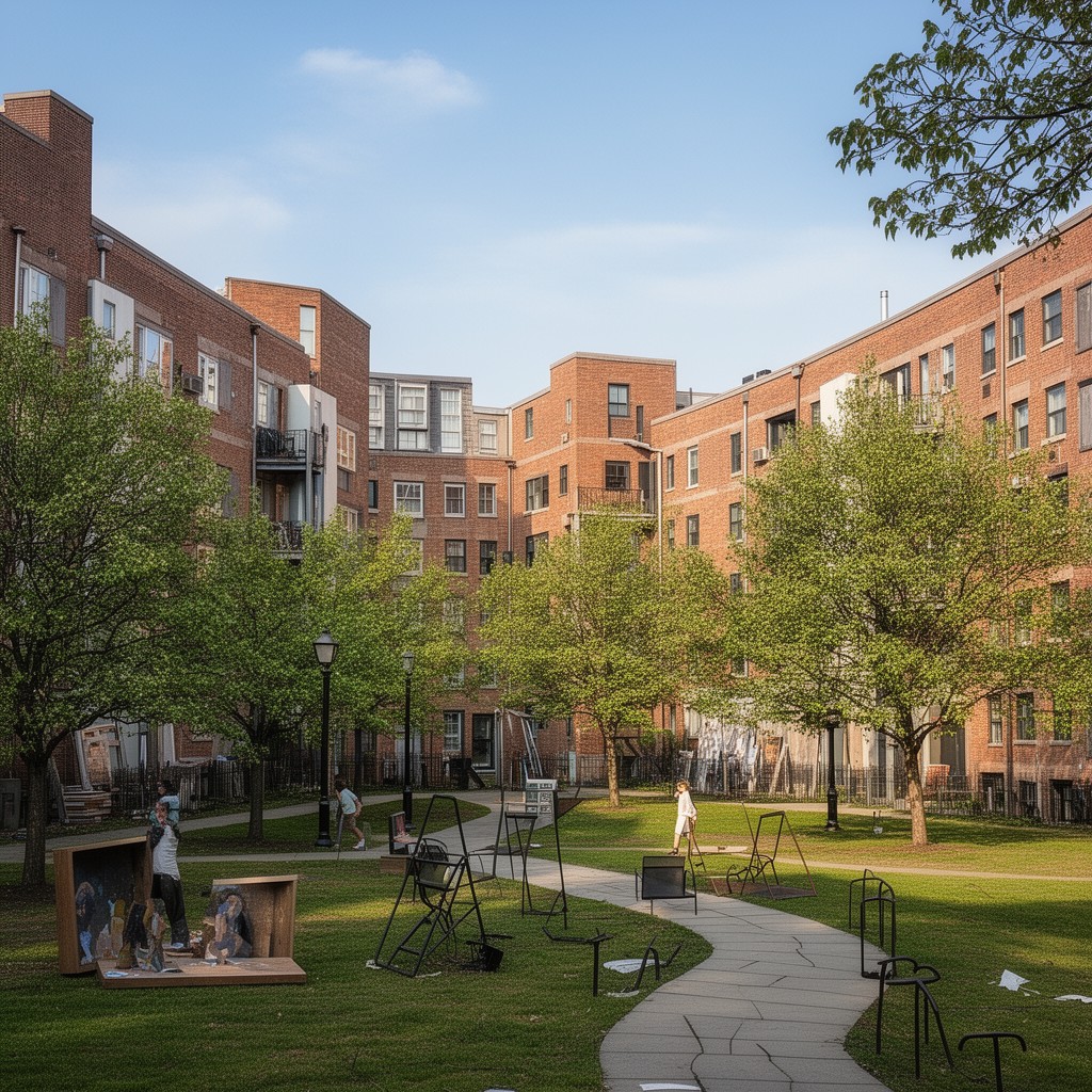 AI-generated illustration of RISD Residence Halls