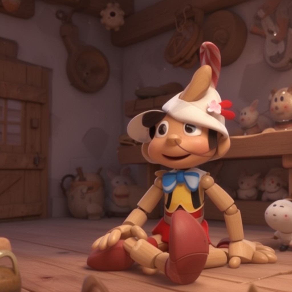 AI-generated illustration of Pinocchio