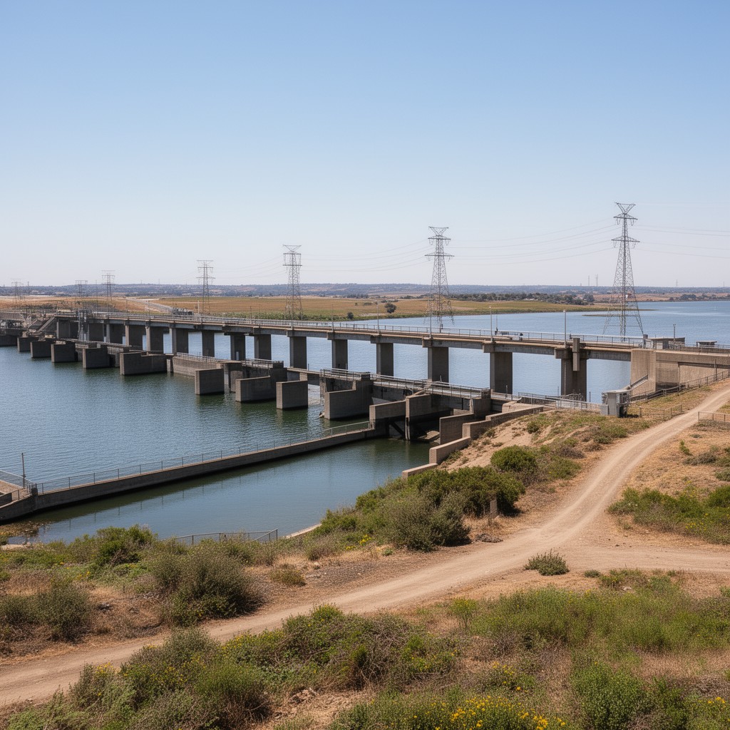 AI-generated illustration of Tracy Pumping Plant