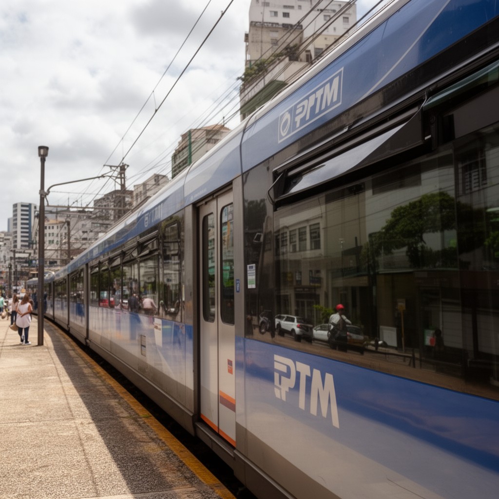AI-generated illustration of CPTM commuter rail