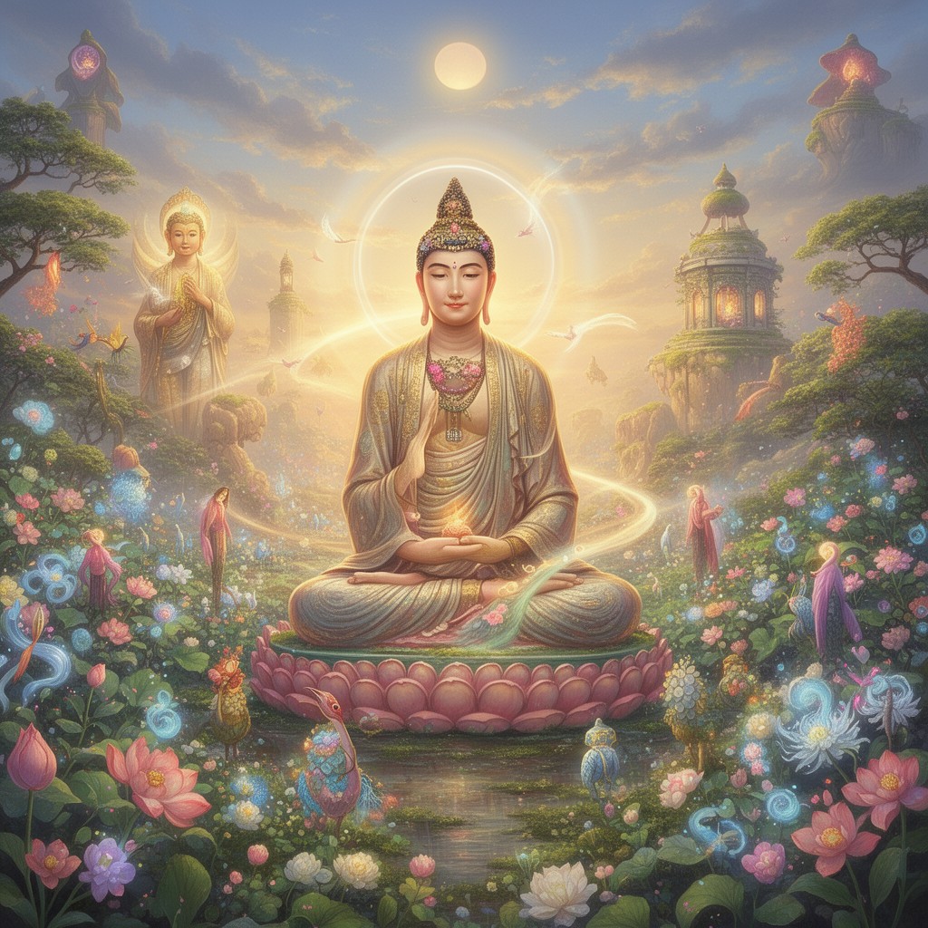 AI-generated illustration of Pure Land Buddhism