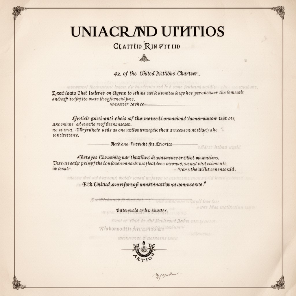 AI-generated illustration of Article 42 of the United Nations Charter