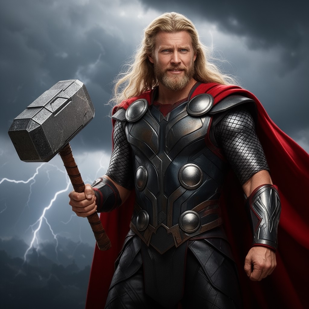 AI-generated illustration of Thor