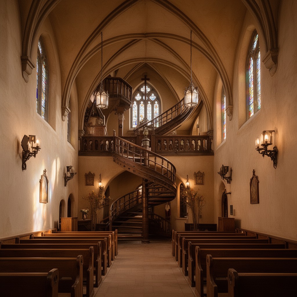 AI-generated illustration of Loretto Chapel