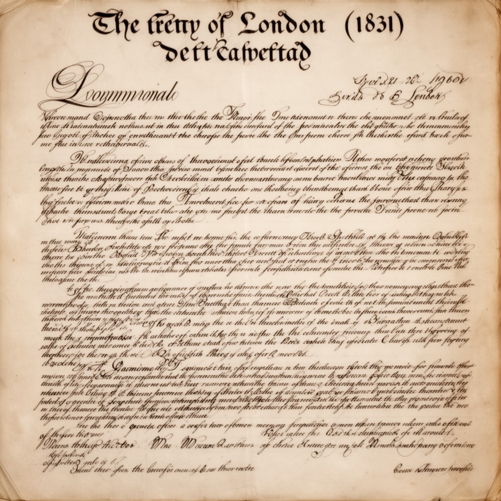 AI-generated illustration of Treaty of London (1831)