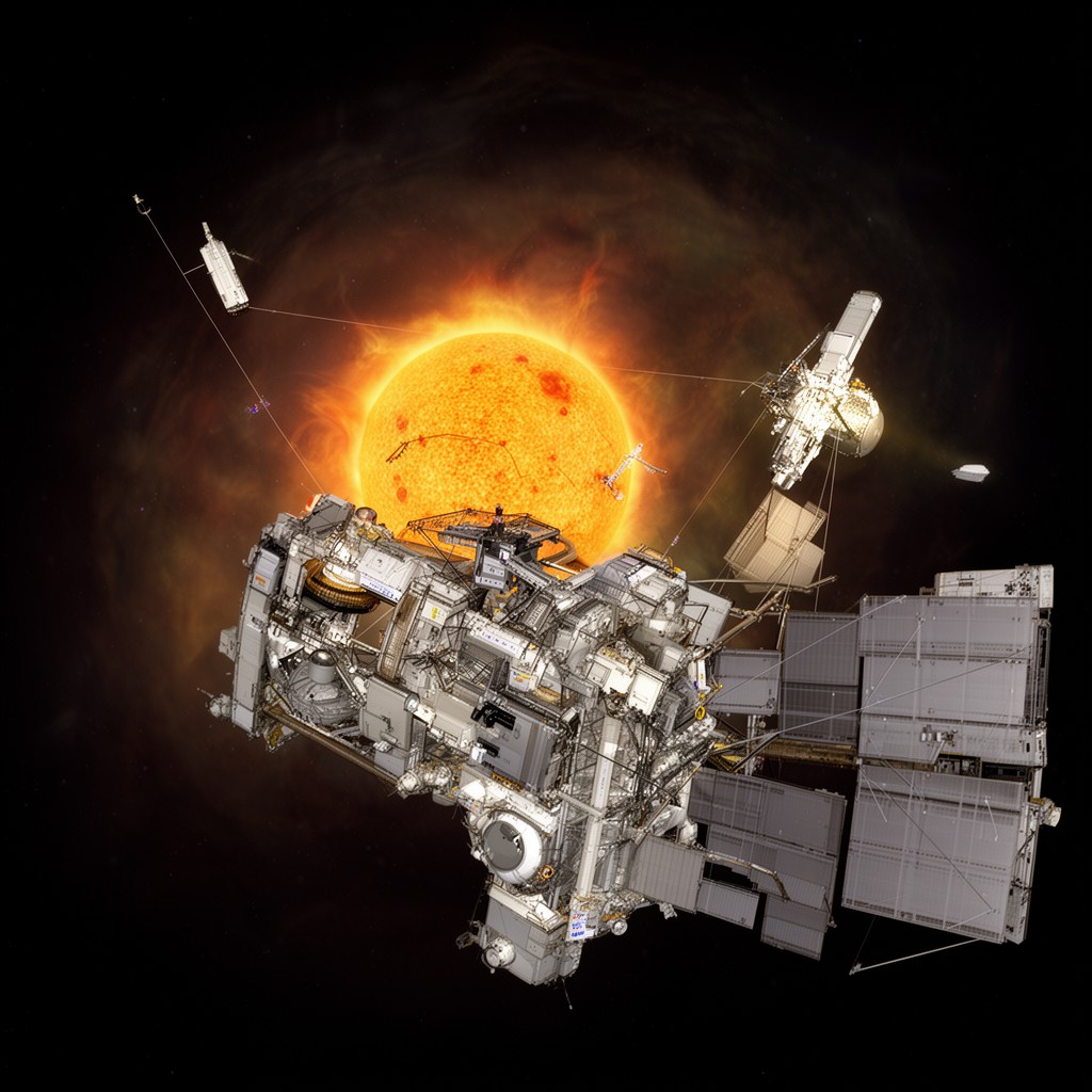 AI-generated illustration of SOHO mission