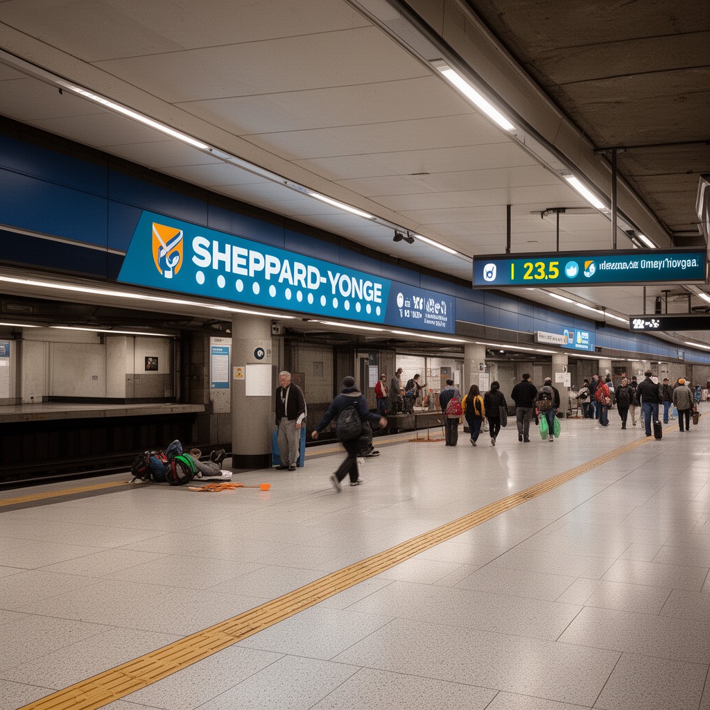 AI-generated illustration of Sheppard–Yonge station