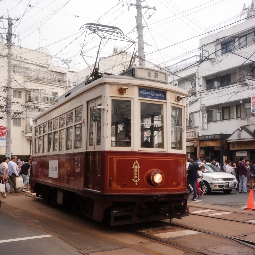 AI-generated illustration of Sakai Tramway (Hankai Line)
