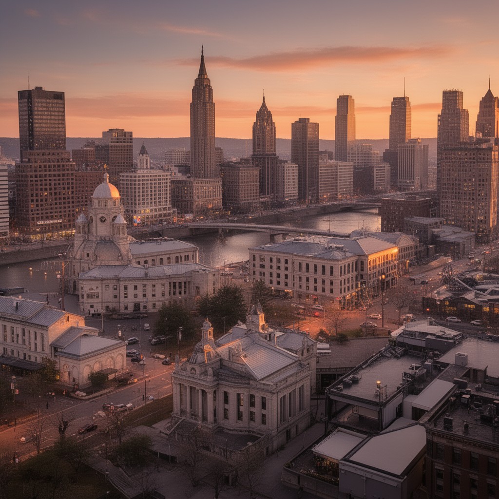 AI-generated illustration of Hartford, Connecticut, United States