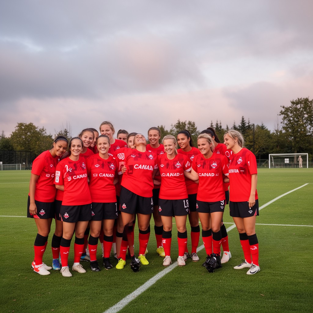AI-generated illustration of Canada women's national under-18 soccer team