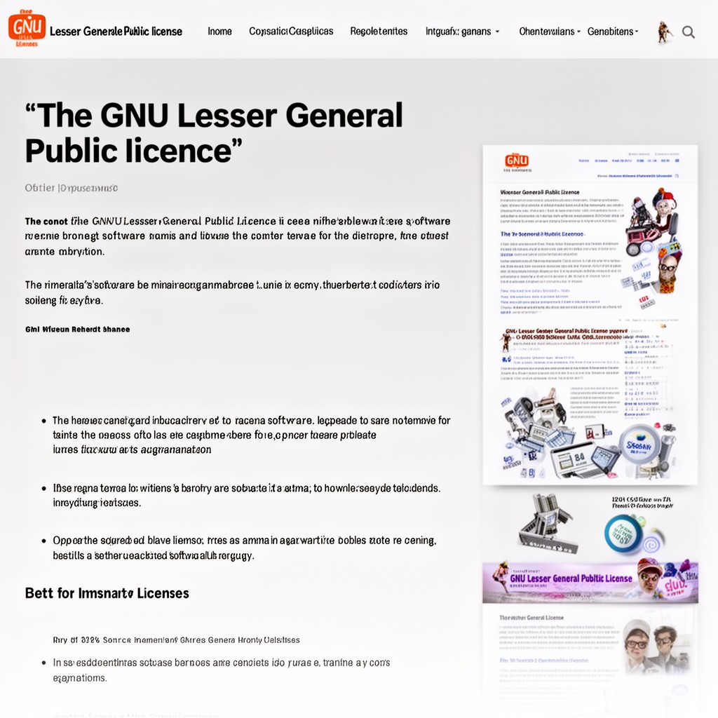 AI-generated illustration of GNU Lesser General Public License