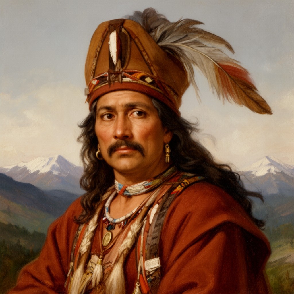 AI-generated illustration of Mapuche leader Colocolo
