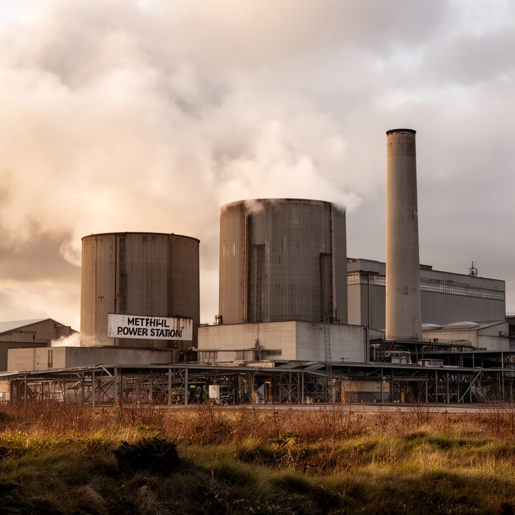 AI-generated illustration of Methil Power Station (former)