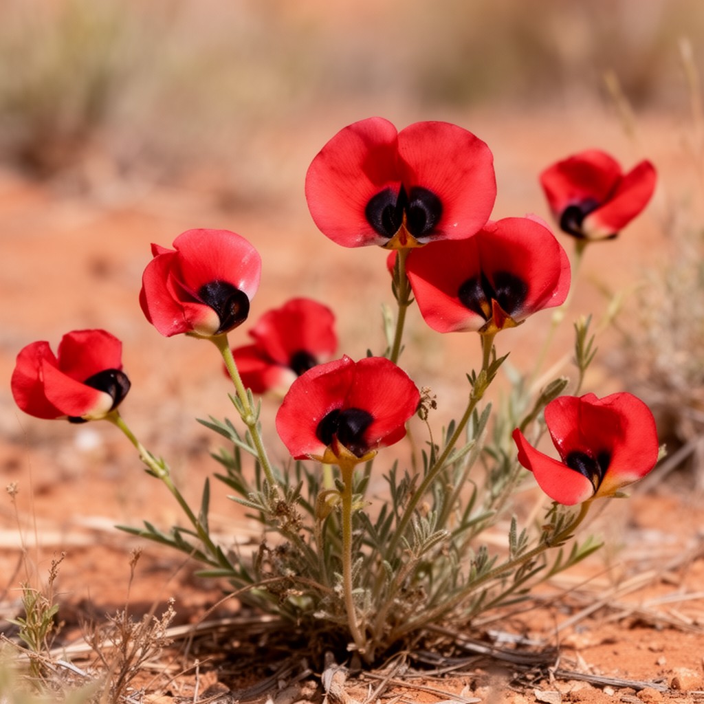 AI-generated illustration of Sturt's Desert Pea