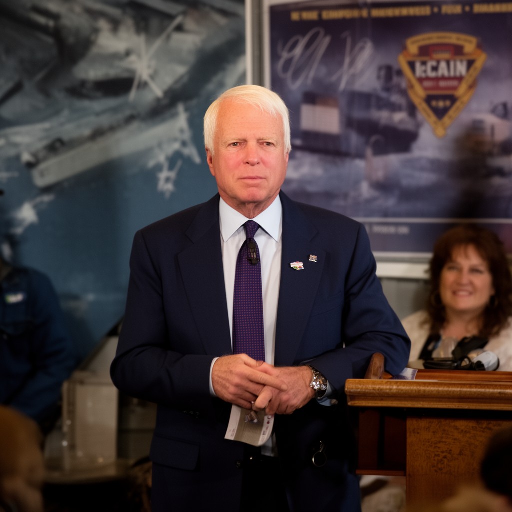 AI-generated illustration of John McCain III (attended, transferred)