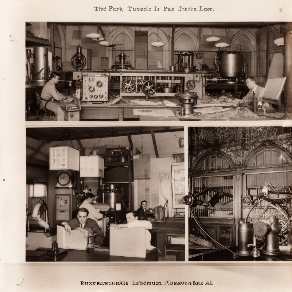 AI-generated illustration of Tuxedo Park private laboratory