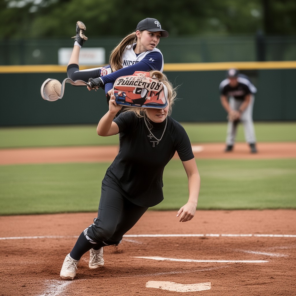 AI-generated illustration of Princeton Tigers softball