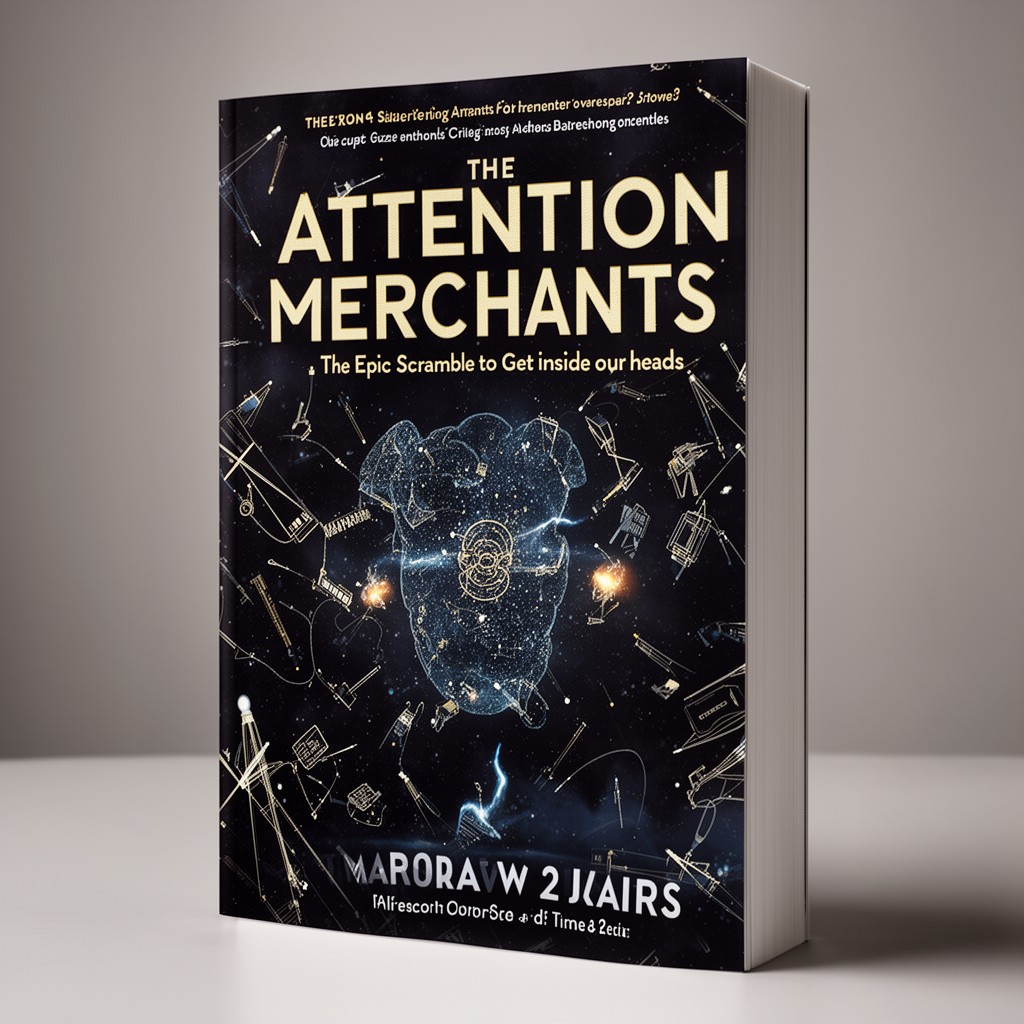 AI-generated illustration of The Attention Merchants: The Epic Scramble to Get Inside Our Heads