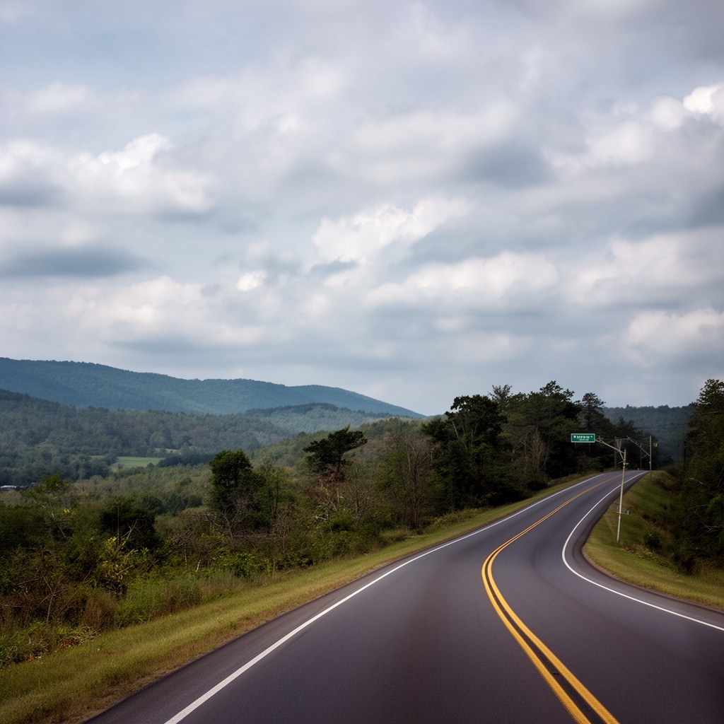 AI-generated illustration of West Virginia Route 9