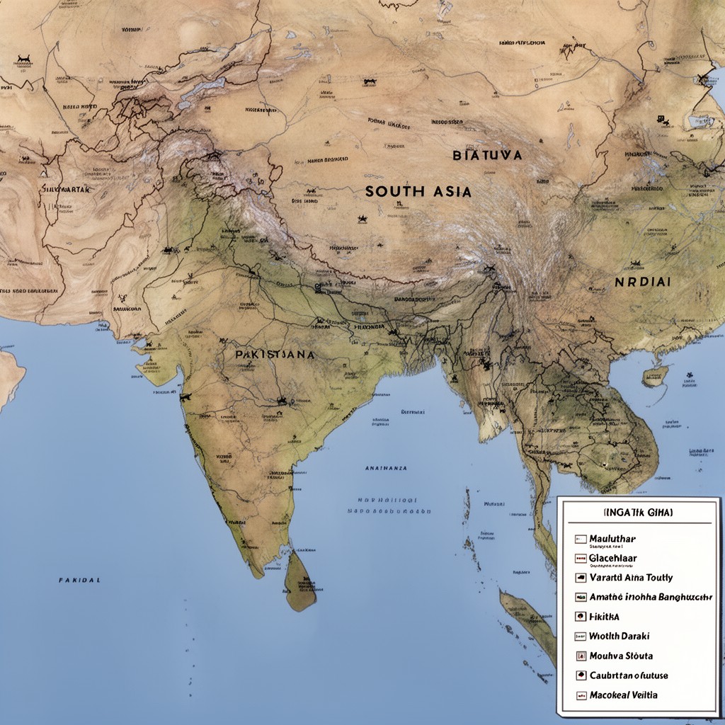 AI-generated illustration of South Asia