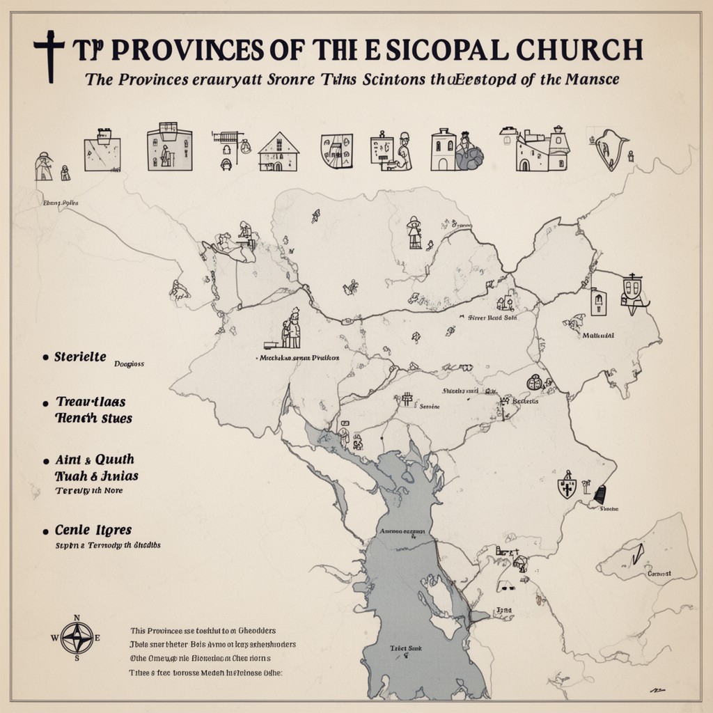 AI-generated illustration of provinces of The Episcopal Church