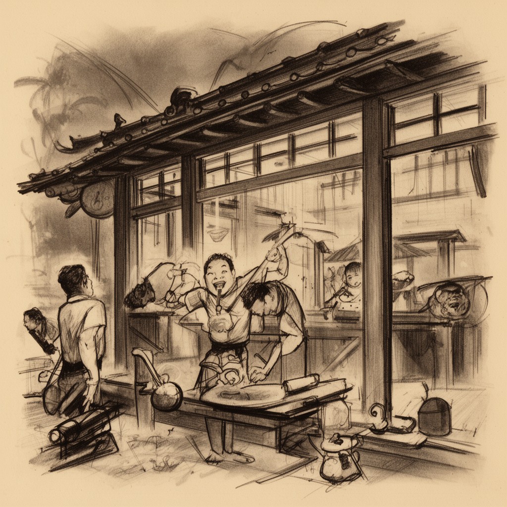 AI-generated illustration of The Teahouse of the August Moon