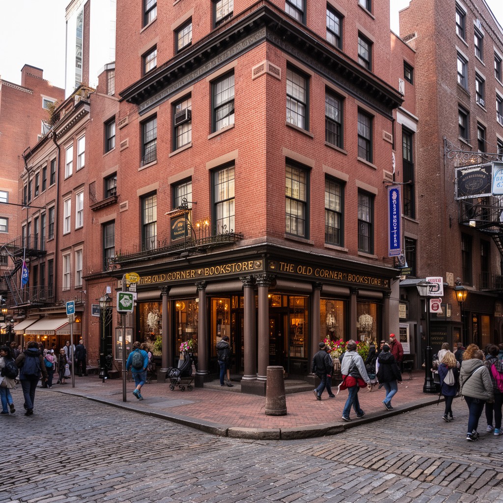 AI-generated illustration of Old Corner Bookstore