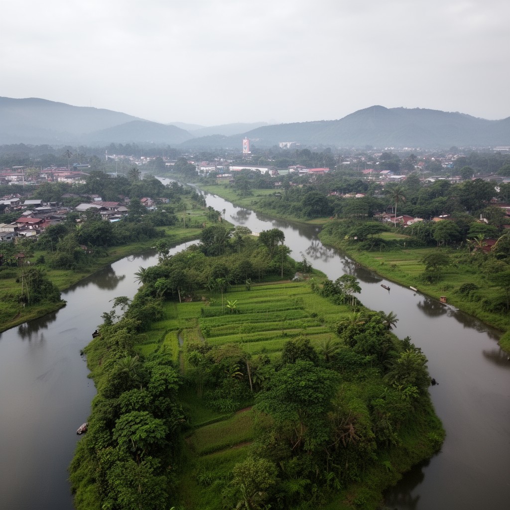AI-generated illustration of Brantas River