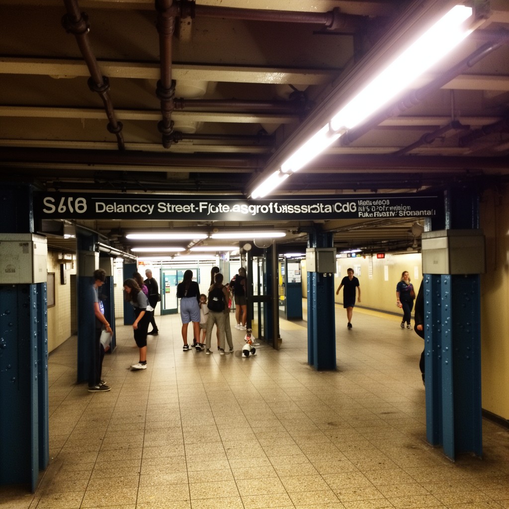 AI-generated illustration of Delancey Street–Essex Street station