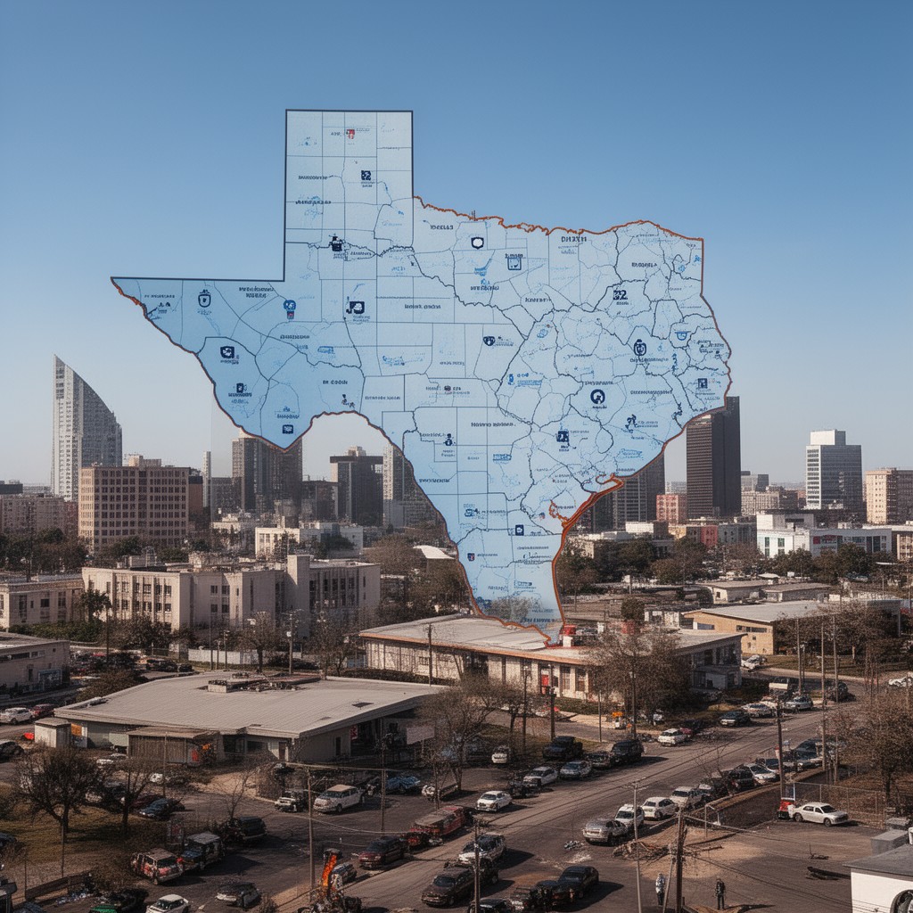 AI-generated illustration of Texas's 32nd congressional district