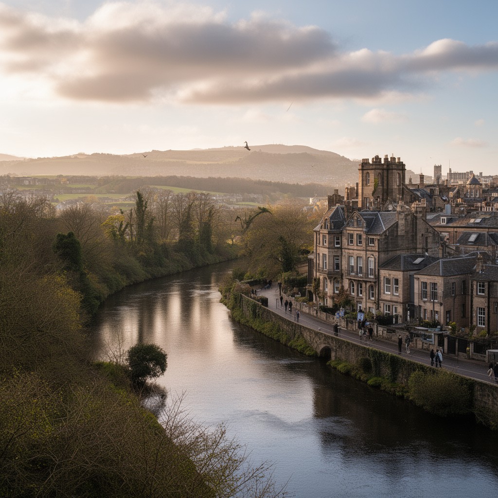 AI-generated illustration of River Leith