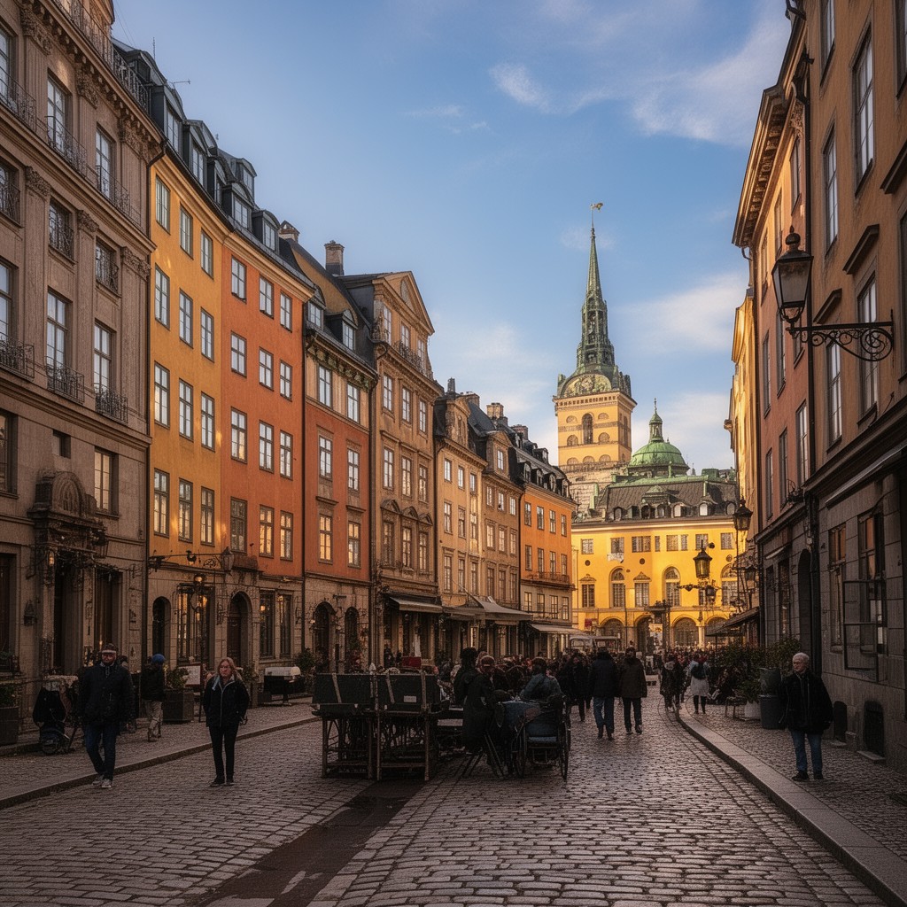 AI-generated illustration of Old Town, Stockholm